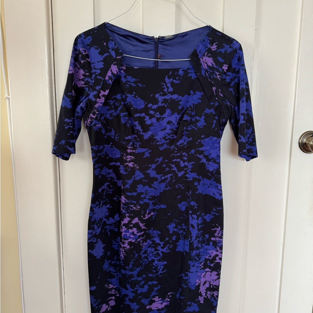 Elegant Blue and Purple Women's Dress